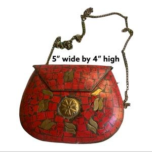 Red Mosaic tiles small purse